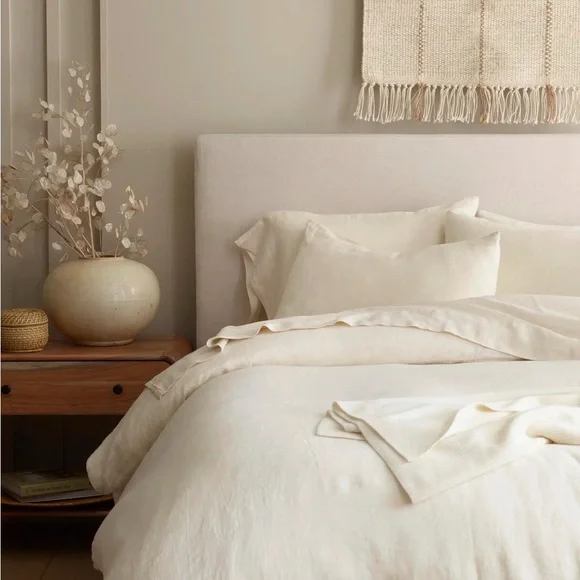 Quince European Linen Stripe Duvet Cover Set Duvet Covers